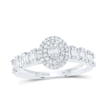 Load image into Gallery viewer, 10K White Gold Diamond Fashion Oval Women's Ring 1/2 Cttw - Splendid Jewellery