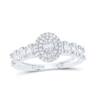 10K White Gold Diamond Fashion Oval Women's Ring 1/2 Cttw - Splendid Jewellery