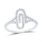 10K White Gold Diamond Fashion Paper Clip Ring 1/3 Cttw - Splendid Jewellery