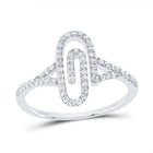 10K White Gold Diamond Fashion Paper Clip Ring 1/3 Cttw - Splendid Jewellery