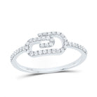 10K White Gold Diamond Fashion Paper Clip Ring 1/5 Cttw - Splendid Jewellery
