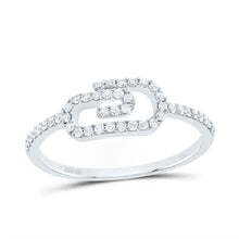 Load image into Gallery viewer, 10K White Gold Diamond Fashion Paper Clip Ring 1/5 Cttw - Splendid Jewellery