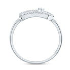 10K White Gold Diamond Fashion Paper Clip Ring 1/6 Cttw - Splendid Jewellery