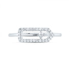 10K White Gold Diamond Fashion Paper Clip Ring 1/6 Cttw - Splendid Jewellery