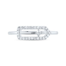 Load image into Gallery viewer, 10K White Gold Diamond Fashion Paper Clip Ring 1/6 Cttw - Splendid Jewellery