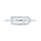 10K White Gold Diamond Fashion Paper Clip Ring 1/6 Cttw - Splendid Jewellery