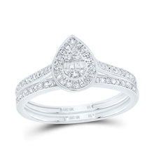 Load image into Gallery viewer, 10K White Gold Diamond Fashion Pear Bridal Set 1/3 Cttw - Splendid Jewellery