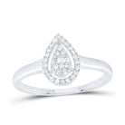 10K White Gold Diamond Fashion Pear Ring 1/6 Cttw - Splendid Jewellery