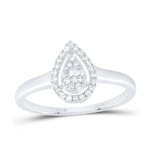 Load image into Gallery viewer, 10K White Gold Diamond Fashion Pear Ring 1/6 Cttw - Splendid Jewellery