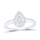 10K White Gold Diamond Fashion Pear Ring 1/6 Cttw - Splendid Jewellery