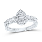 10K White Gold Diamond Fashion Pear Women's Ring 1/2 Cttw - Splendid Jewellery