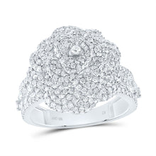 Load image into Gallery viewer, 10K White Gold Diamond Fashion Rose Ring 2 Cttw - Splendid Jewellery