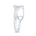 10K White Gold Diamond Fashion Safety Pin Ring 1/8 Cttw - Splendid Jewellery
