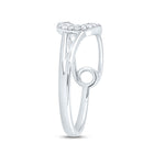 10K White Gold Diamond Fashion Safety Pin Ring 1/8 Cttw - Splendid Jewellery