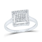 10K White Gold Diamond Fashion Square Ring 1/4 Cttw - Splendid Jewellery