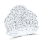 10K White Gold Diamond Fashion Trio Ring Set 1 3/4 Cttw - Splendid Jewellery