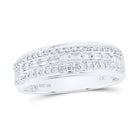 10K White Gold Diamond Fashion Trio Ring Set 1 3/4 Cttw - Splendid Jewellery