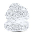 10K White Gold Diamond Fashion Trio Ring Set 1 3/4 Cttw - Splendid Jewellery