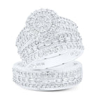 10K White Gold Diamond Fashion Trio Ring Set 1 3/4 Cttw - Splendid Jewellery