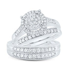 10K White Gold Diamond Fashion Trio Ring Set 1 Cttw - Splendid Jewellery