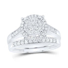 10K White Gold Diamond Fashion Trio Ring Set 1 Cttw - Splendid Jewellery