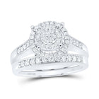 10K White Gold Diamond Fashion Trio Ring Set 1 Cttw - Splendid Jewellery