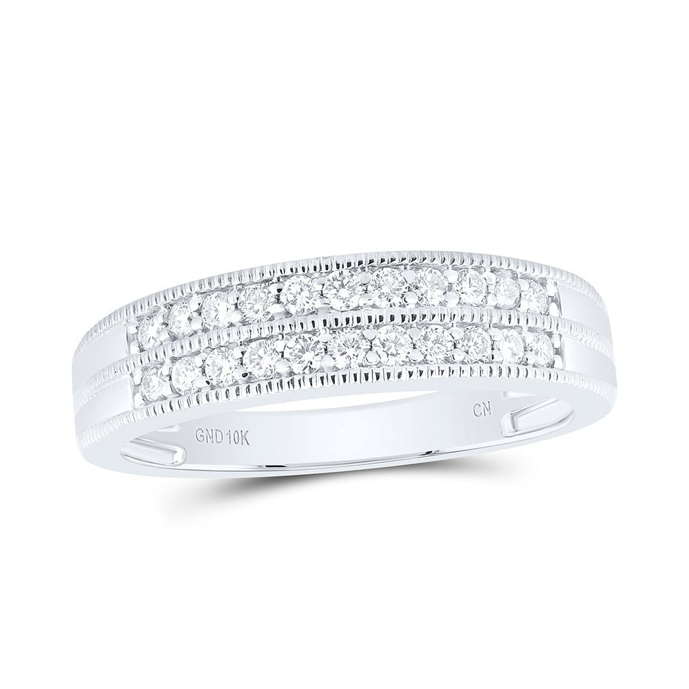 10K White Gold Diamond Fashion Trio Ring Set 1 Cttw - Splendid Jewellery