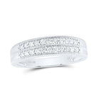 10K White Gold Diamond Fashion Trio Ring Set 1 Cttw - Splendid Jewellery