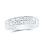 10K White Gold Diamond Fashion Trio Ring Set 1 Cttw - Splendid Jewellery