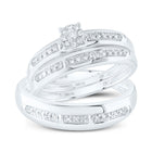 10K White Gold Diamond Fashion Trio Ring Set 1/4 Cttw - Splendid Jewellery