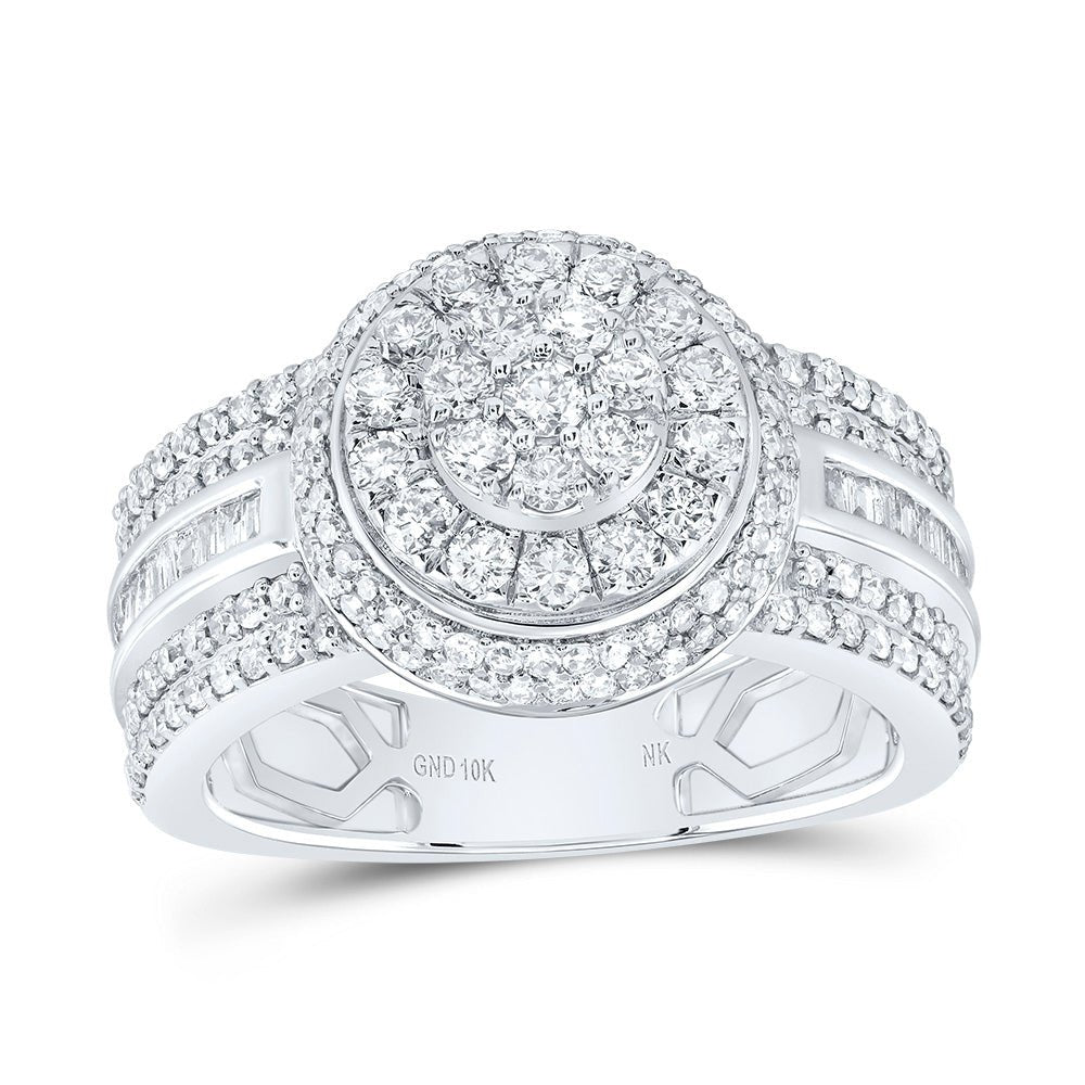 10K White Gold Diamond Fashion Women's Ring 1 1/4 Cttw - Splendid Jewellery