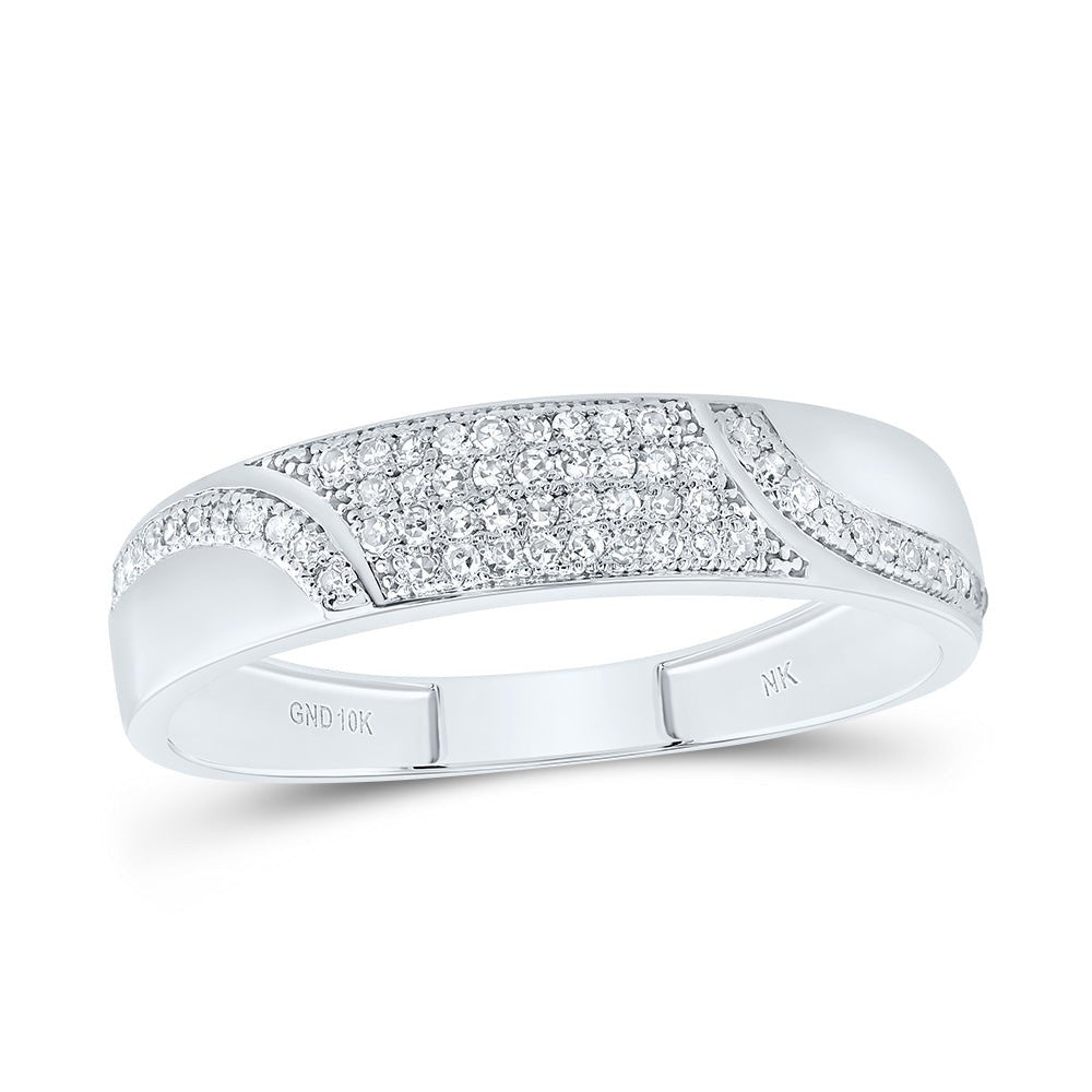 10K White Gold Diamond Flower Trio Ring Set 1/2 Cttw - Splendid Jewellery