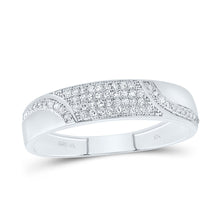 Load image into Gallery viewer, 10K White Gold Diamond Flower Trio Ring Set 1/2 Cttw - Splendid Jewellery