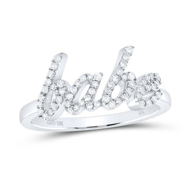 10K White Gold Diamond Gift Babe Ring 1/4 Cttw - Splendid Jewellery