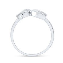 Load image into Gallery viewer, 10K White Gold Diamond Gift Butterfly Heart Ring 1/10 Cttw - Splendid Jewellery