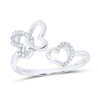 10K White Gold Diamond Gift Butterfly Heart Ring 1/10 Cttw - Splendid Jewellery