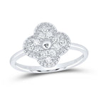 10K White Gold Diamond Gift Clover Ring 1/3 Cttw - Splendid Jewellery
