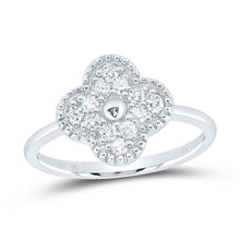 Load image into Gallery viewer, 10K White Gold Diamond Gift Clover Ring 1/3 Cttw - Splendid Jewellery
