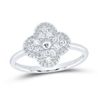10K White Gold Diamond Gift Clover Ring 1/3 Cttw - Splendid Jewellery