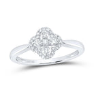 10K White Gold Diamond Gift Clover Ring 1/4 Cttw - Splendid Jewellery