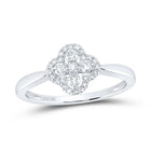 10K White Gold Diamond Gift Clover Ring 1/4 Cttw - Splendid Jewellery