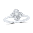10K White Gold Diamond Gift Clover Ring 1/5 Cttw - Splendid Jewellery