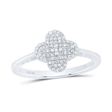 Load image into Gallery viewer, 10K White Gold Diamond Gift Clover Ring 1/5 Cttw - Splendid Jewellery