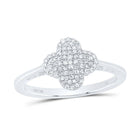 10K White Gold Diamond Gift Clover Ring 1/5 Cttw - Splendid Jewellery