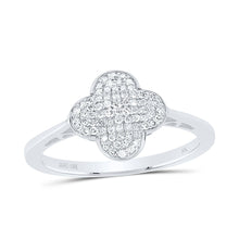 Load image into Gallery viewer, 10K White Gold Diamond Gift Clover Ring 1/5 Cttw - Splendid Jewellery