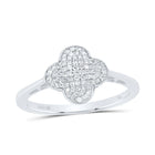 10K White Gold Diamond Gift Clover Ring 1/5 Cttw - Splendid Jewellery