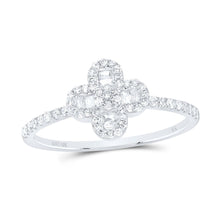 Load image into Gallery viewer, 10K White Gold Diamond Gift Clover Women's Ring 1/3 Cttw - Splendid Jewellery