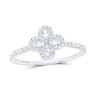 10K White Gold Diamond Gift Clover Women's Ring 1/3 Cttw - Splendid Jewellery