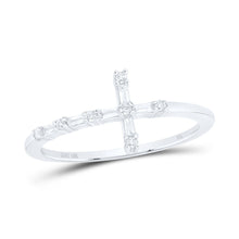 Load image into Gallery viewer, 10K White Gold Diamond Gift Cross Ring 1/8 Cttw - Splendid Jewellery