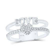 Load image into Gallery viewer, 10K White Gold Diamond Gift Heart Love Ring 1/5 Cttw - Splendid Jewellery